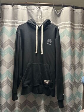 PAWZ Black Pullover Hoodie with Contrast Drawstrings champion hoodie